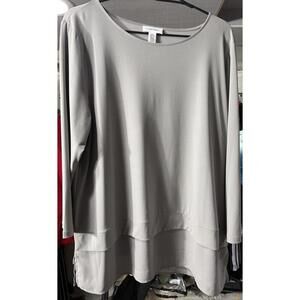 Calvin Klein Women’s Black long Sleeve Layered hem Blouse - L